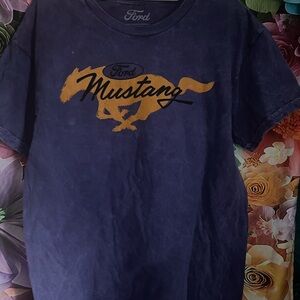 Ford Mustang Blue and Gold Short Sleeve Tee